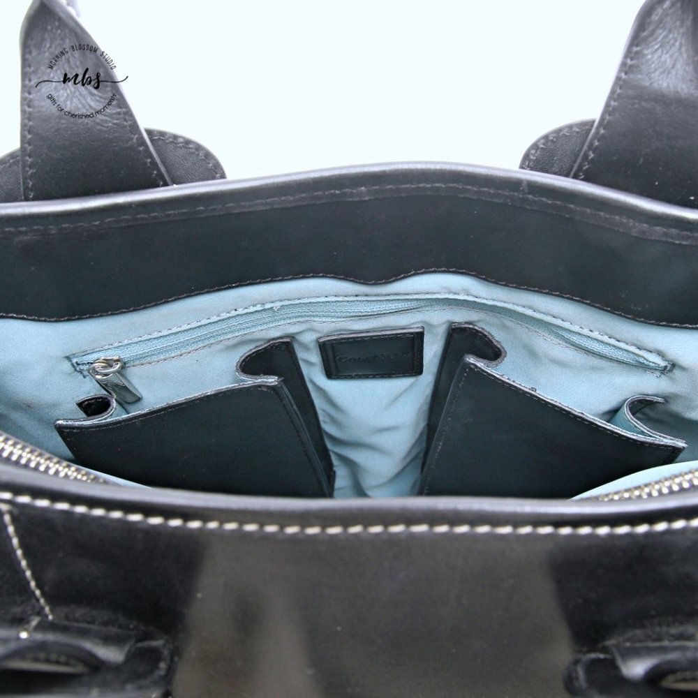 Cole Haan Contrast Stitch Leather Large Tote - Picture 13 of 15